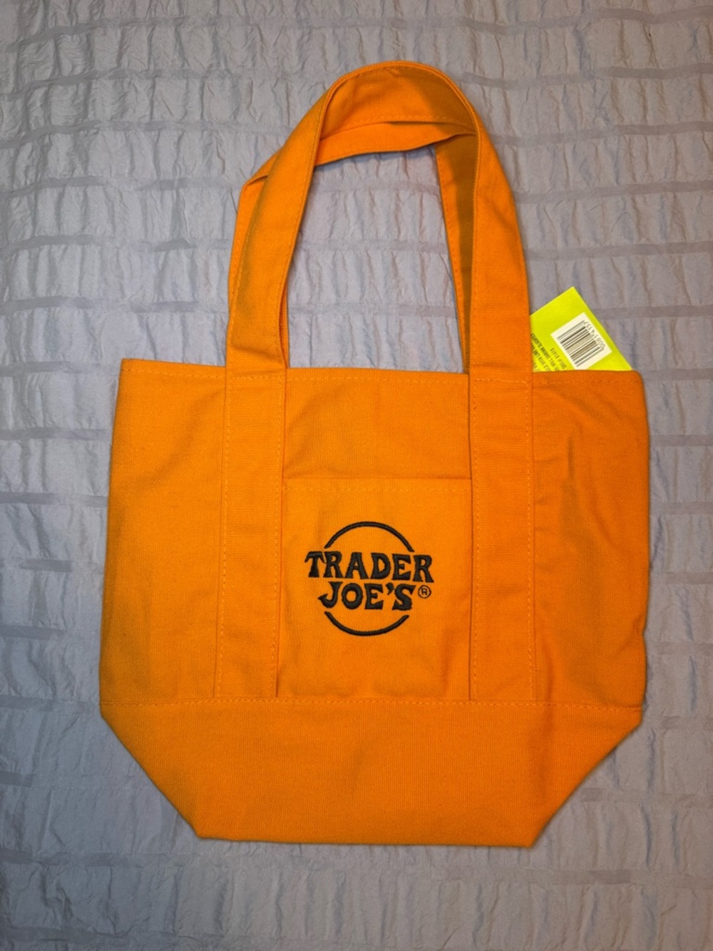 NWT Trader Joe’s orange canvas mini tote - Picture 2 of 3